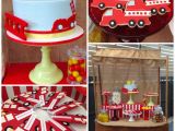 Truck Decorations for Birthday Party Kara 39 S Party Ideas Vintage Fire Truck themed Birthday