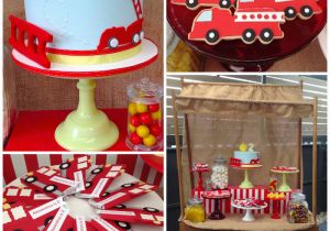 Truck Decorations for Birthday Party Kara 39 S Party Ideas Vintage Fire Truck themed Birthday