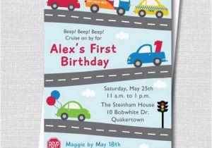 Truck themed Birthday Invitations Cars and Trucks Birthday Invitation Cars and by