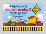 Truck themed Birthday Invitations Construction Birthday Invitation Boys Truck Birthday Party