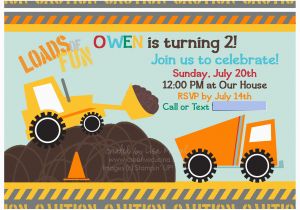 Truck themed Birthday Invitations Construction Truck theme Boy S Birthday Party My Digital