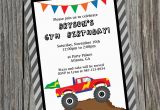 Truck themed Birthday Invitations Custom Printable Monster Truck Birthday Party Invitation