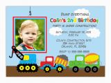 Truck themed Birthday Invitations Dump Truck Construction theme Birthday Party Invitation You