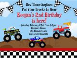 Truck themed Birthday Invitations Monster Truck Birthday Invitations Ideas Bagvania Free