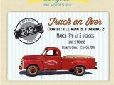 Truck themed Birthday Invitations Pickup Truck Retro Birthday Invitation Printable