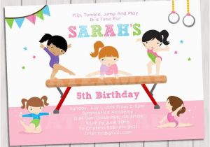 Tumbling Birthday Party Invitations Gymnastic Birthday Invitation Printable Gymnastics