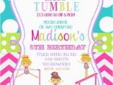 Tumbling Birthday Party Invitations Gymnastics Birthday Party Invitations Printable or Digital