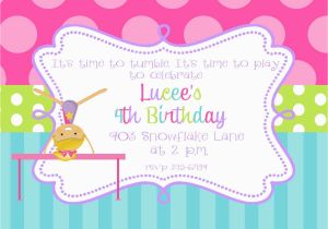 Tumbling Birthday Party Invitations Gymnastics Birthday Party Invitations Printable or Digital