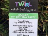 Tumbling Birthday Party Invitations Gymnastics Birthday Party theme Printables Diy Templates