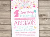 Turning 2 Birthday Invitations 2nd Birthday Invitations some Bunny is Turning Two Spring