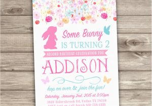 Turning 2 Birthday Invitations 2nd Birthday Invitations some Bunny is Turning Two Spring