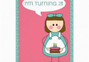 Turning 2 Birthday Invitations Birthday Invitation Girl Turning 2 5 Quot X 7 Quot Invitation