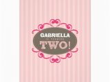 Turning 2 Birthday Invitations Chic Turning 2 Birthday Party Invitation Pink 5 Quot X 7