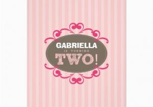 Turning 2 Birthday Invitations Chic Turning 2 Birthday Party Invitation Pink 5 Quot X 7