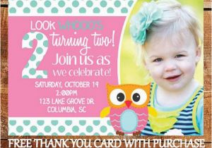 Turning 2 Birthday Invitations Printable Owl Birthday Invitation Look who 39 S Turning Two