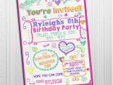Tween Birthday Invitations Printable Free Items Similar to Printable 5×7 Sleepover Tween Birthday