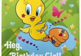 Tweety Birthday Card A Message From Tweety Birthday Greeting Card with Lights