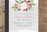 Twenty First Birthday Invitations Double Sided Twenty First Invitation Printable Birthday