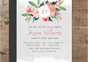 Twenty First Birthday Invitations Double Sided Twenty First Invitation Printable Birthday