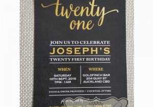 Twenty First Birthday Invitations Gold Foil Black 21st Birthday Invitation Design 477