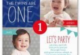 Twin 1st Birthday Invitations 12 Twin Birthday Invitations Templates Free Sample