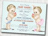 Twin 1st Birthday Invitations Boy Girl Twins First Birthday Invitation for Twins Boy and