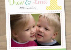 Twin 1st Birthday Invitations Happy Birthday Twins Boy and Girl Quotes Quotesgram