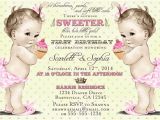 Twin 1st Birthday Invitations Twin Girls First Birthday Invitation 1st Birthday Twins