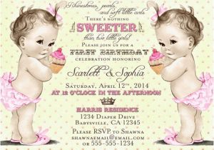 Twin 1st Birthday Invitations Twin Girls First Birthday Invitation 1st Birthday Twins