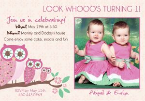 Twin 1st Birthday Invitations Twins 1st Birthday Invitation You Print