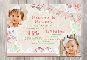 Twin Birthday Invitation Wording Twins Birthday Invitation Twin Girls Birthday Invitation