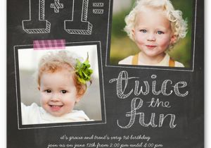 Twin Birthday Invites Twice as Fun Twins 1st Birthday Invitations Shutterfly