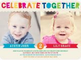 Twin Birthday Invites Twins Bday Invites Tiny Prints Mixed Gender Celebrate