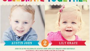 Twin Birthday Invites Twins Bday Invites Tiny Prints Mixed Gender Celebrate
