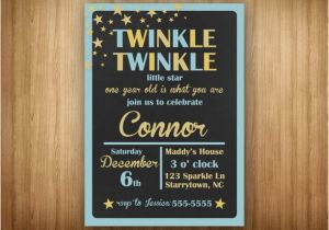 Twinkle Twinkle Little Star First Birthday Invitations Boy 1st Birthday Twinkle Printable Invitation Any Age