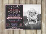 Twinkle Twinkle Little Star First Birthday Invitations Twinkle Twinkle Little Star Birthday Invitation Girls First