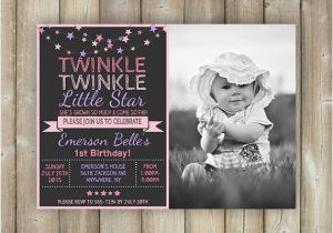 Twinkle Twinkle Little Star First Birthday Invitations Twinkle Twinkle Little Star Birthday Invitation Girls First