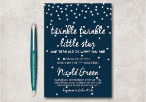 Twinkle Twinkle Little Star First Birthday Invitations Twinkle Twinkle Little Star Birthday Invitation Printable