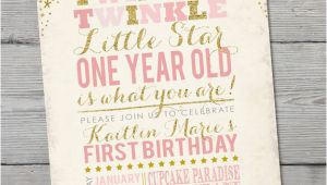 Twinkle Twinkle Little Star First Birthday Invitations Twinkle Twinkle Little Star Birthday Invitation Printable