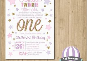 Twinkle Twinkle Little Star First Birthday Invitations Twinkle Twinkle Little Star Invitation First Birthday Stars