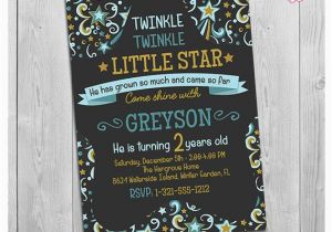 Twinkle Twinkle Little Star First Birthday Invitations Twinkle Twinkle Little Star Invitation Printable Baby Boy