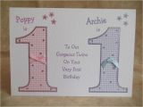 Twins 1st Birthday Card Handmade Personalised Twins Boys Girls Birthday Card 1st