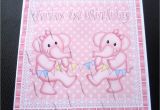 Twins 1st Birthday Card Twins 1st Birthday Elephants Card Girls Boys or Girl