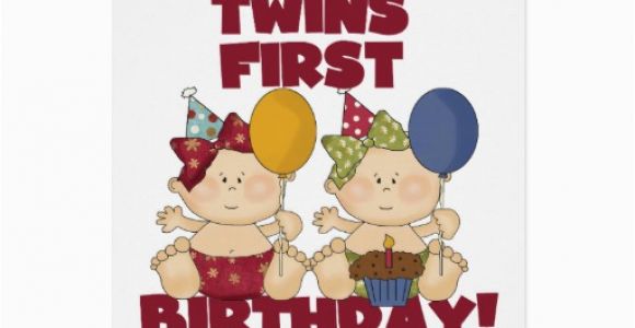 Twins 1st Birthday Card Twins 1st Birthday Girls Tshirts and Gifts Cards Zazzle