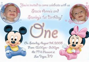 Twins First Birthday Party Invitations 12 Twin Birthday Invitations Templates Free Sample