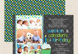 Twins First Birthday Party Invitations 1st Birthday Twin Party Invitations Lil 39 Sprout Greetings