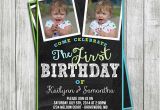 Twins First Birthday Party Invitations Twin Boys Birthday Invitation Digital File Invitation Twin