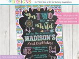 Two Wild Birthday Invitations In Two the Wild Birthday Party Invitation Boho Dream