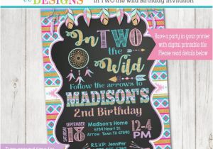 Two Wild Birthday Invitations In Two the Wild Birthday Party Invitation Boho Dream