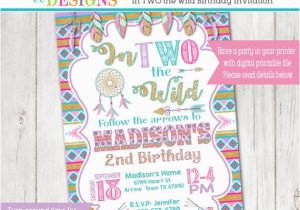 Two Wild Birthday Invitations In Two the Wild Birthday Party Invitation Boho Dream